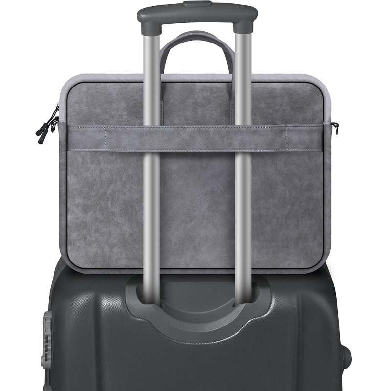 Сумка для ноутбука Solid 15.6" PU кожа, серый, карман
