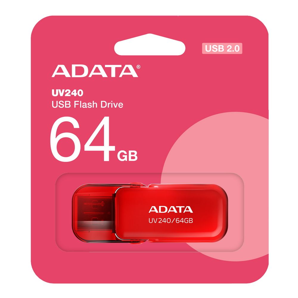 Флеш Диск A-Data 64GB UV240 AUV240-64G-RRD USB2.0 красный