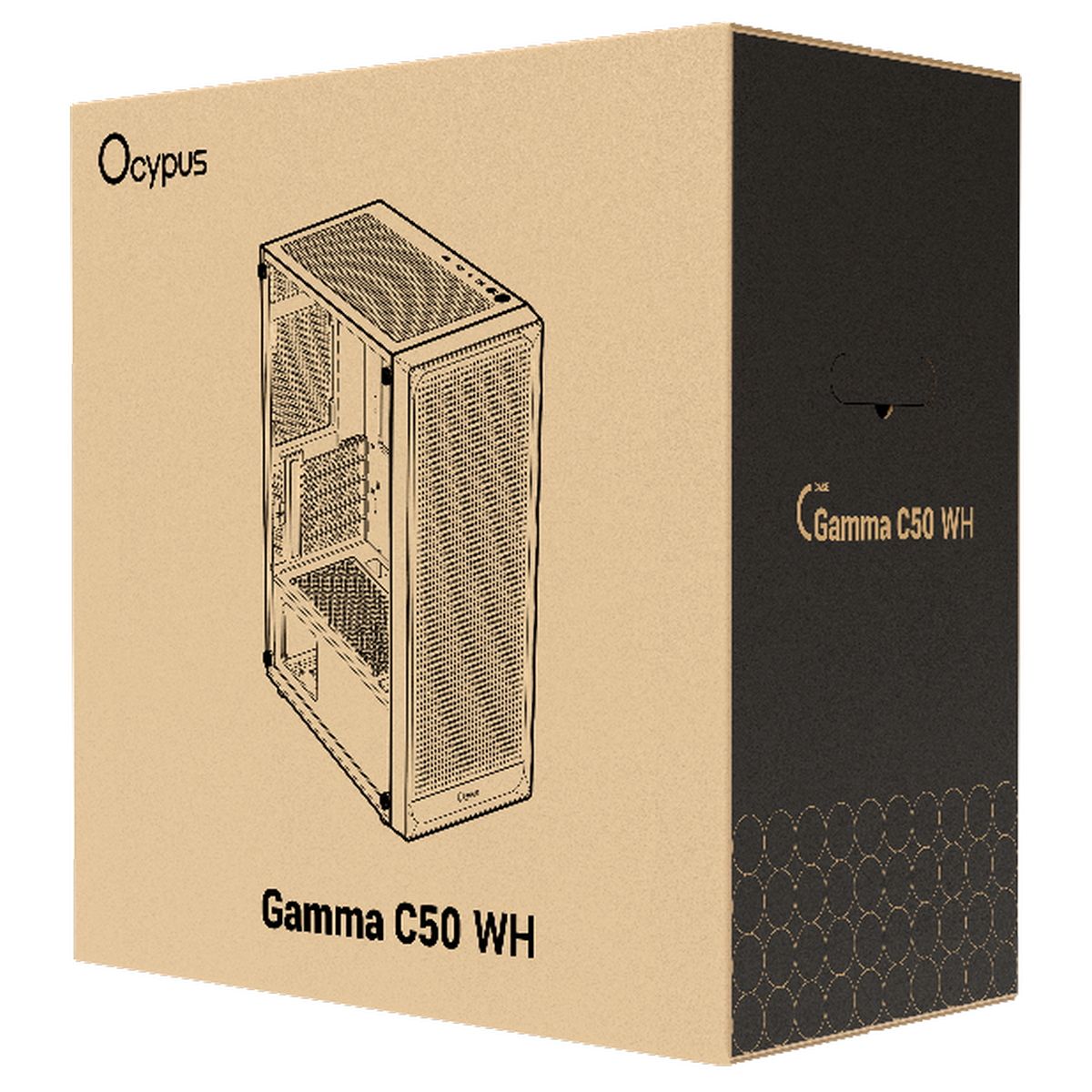 Корпус для ПК Case Ocypus Gamma C50 WH mATX / win / white / no PSU / Tempered Glass
