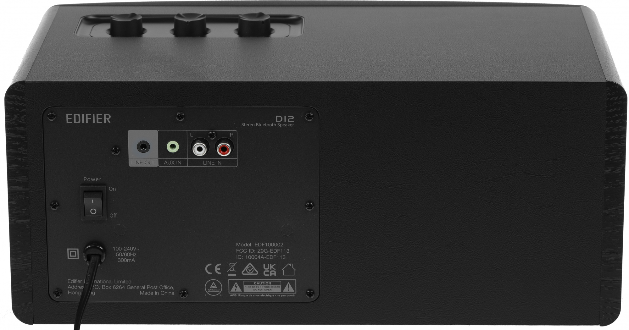 Колонки Edifier D12 2.0 черный/черный 70Вт BT