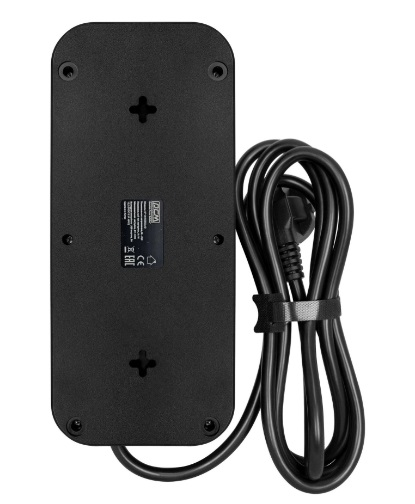 Сетевой фильтр Powercom SP-08 USB03AB 3,0М 3м (8 розеток) черный (коробка)
