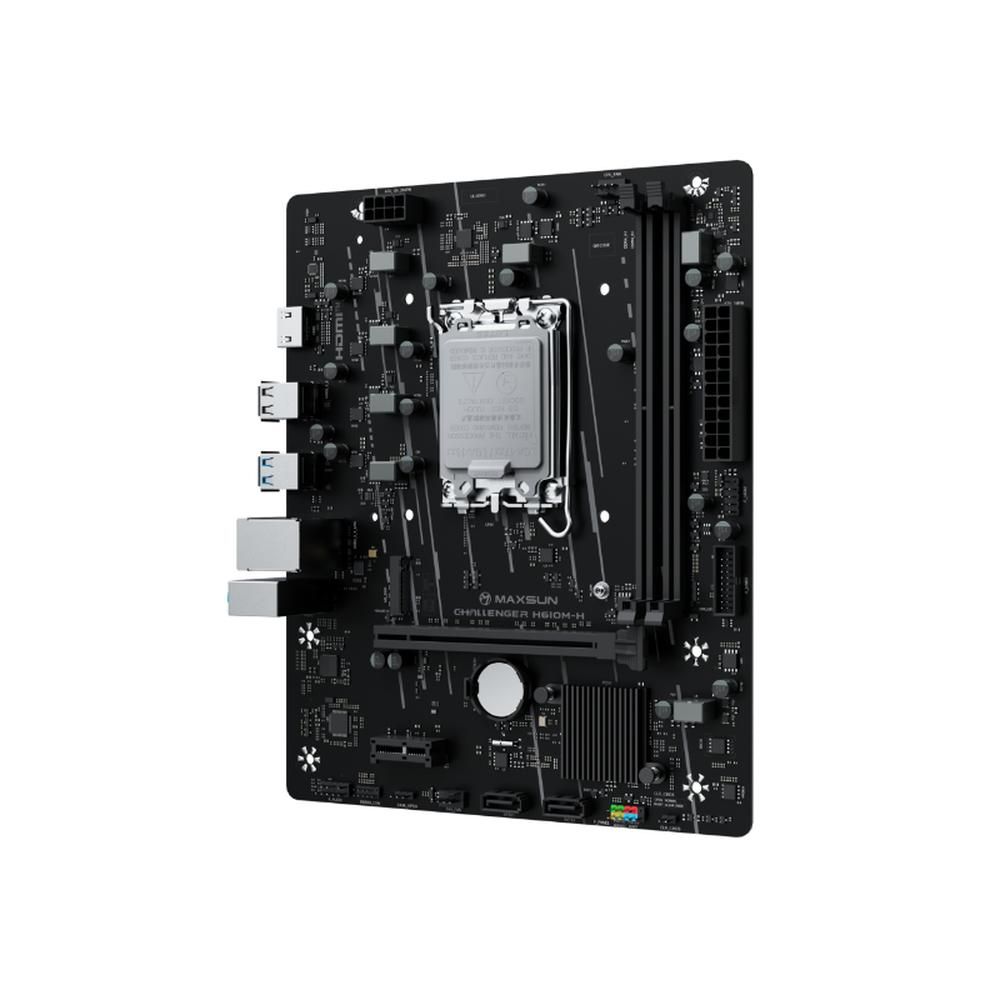 Материнская плата MAXSUN MS-Challenger H610M-H, LGA1700, H610, 2*DDR4, 3*SATA3, M.2, 2*USB 3.2, 4*US