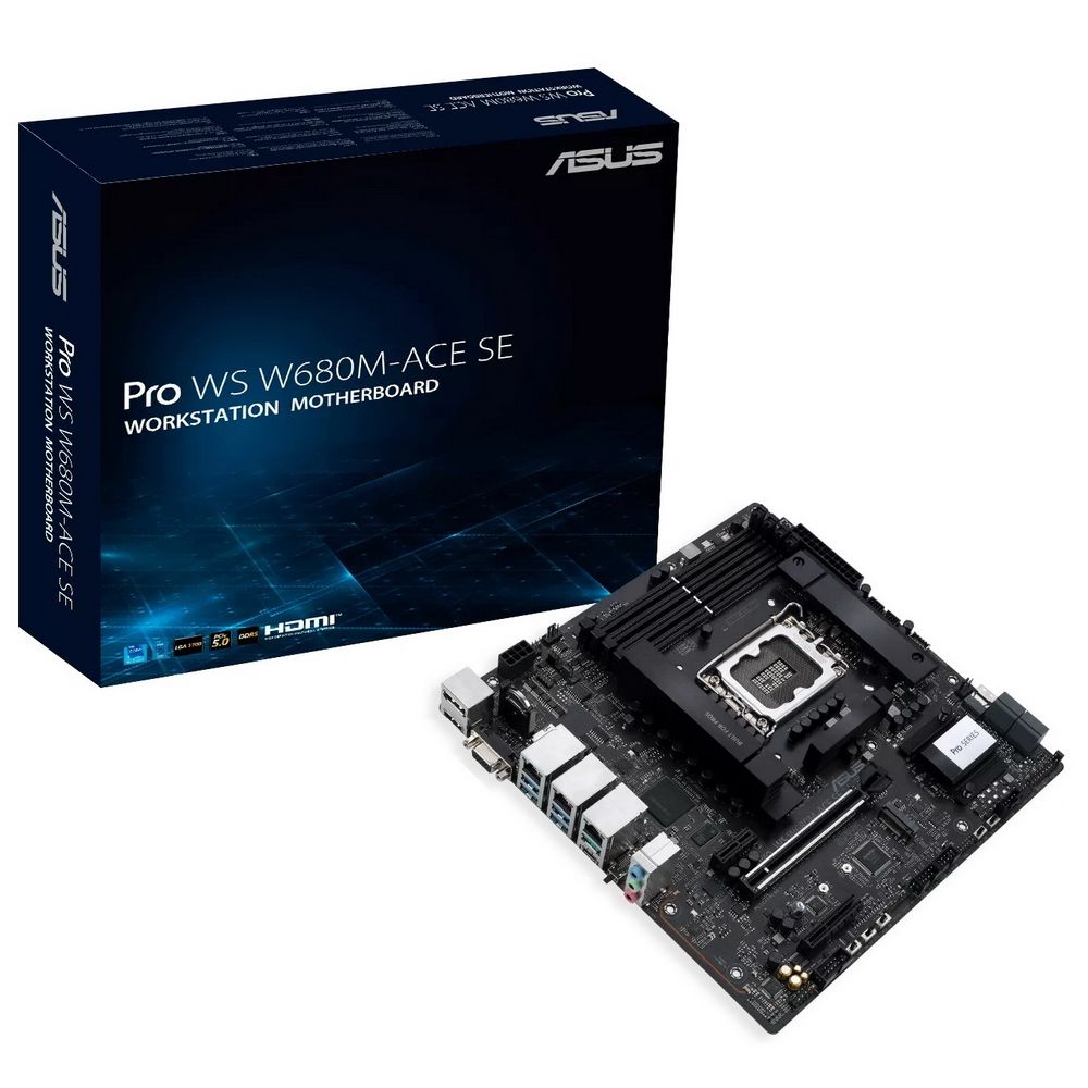 Материнская плата ASUS PRO WS W680M-ACE SE LGA1700 mATX 4xDDR5 PCIEx16 PCIEx4 PCIEx1 2xM.2 USB-C DP 