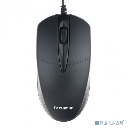 Гарнизон Мышь GM-220XL, USB, чип- Х, черный, 2м,1000 DPI, 2кн.+колесо-кнопка