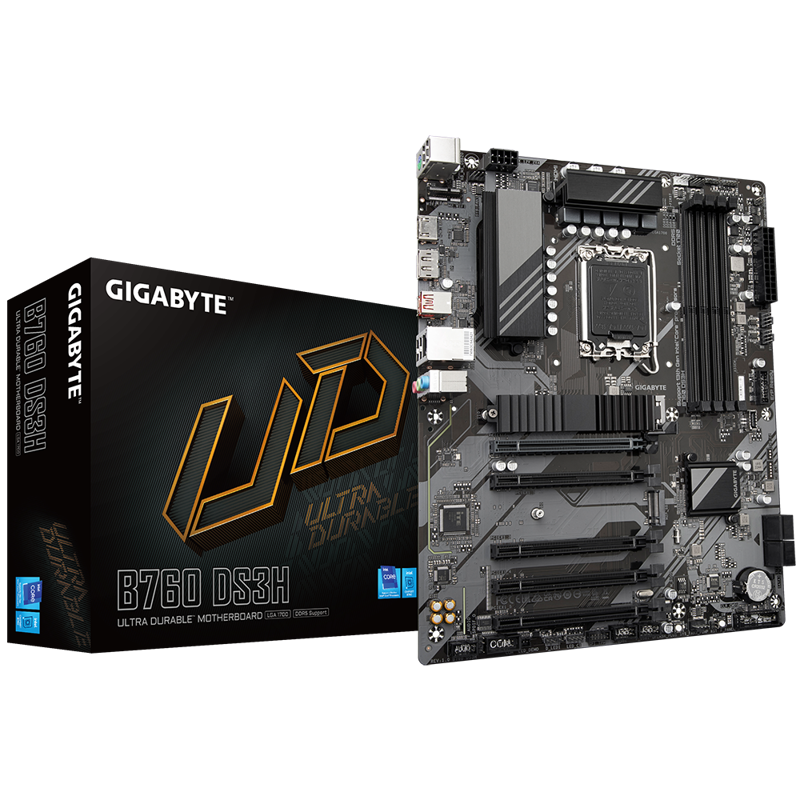 Материнская плата Gigabyte B760 DS3H Soc-1700 Intel B760 4xDDR5 ATX AC`97 8ch(7.1) GbLAN RAID+HDMI+D
