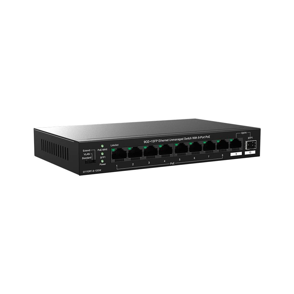 Коммутатор 8PORT 9GE+1SFP POE G1110PF-8-120W IP-COM