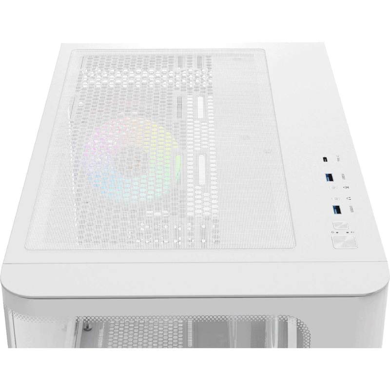 Корпус Case Ocypus Iota C50 Curve WH ARGB, Mini-Tower, TG, 3x120mm ARGB, 2xUSB-A 3.0 + 1xUSB-C, mATX
