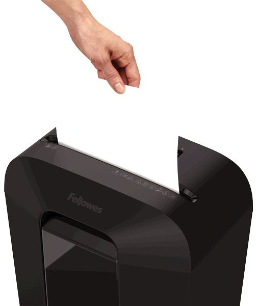 Шредер Fellowes PowerShred LX70 черный (секр.P-4) фрагменты 11лист. 18лтр. скрепки скобы пл.карты