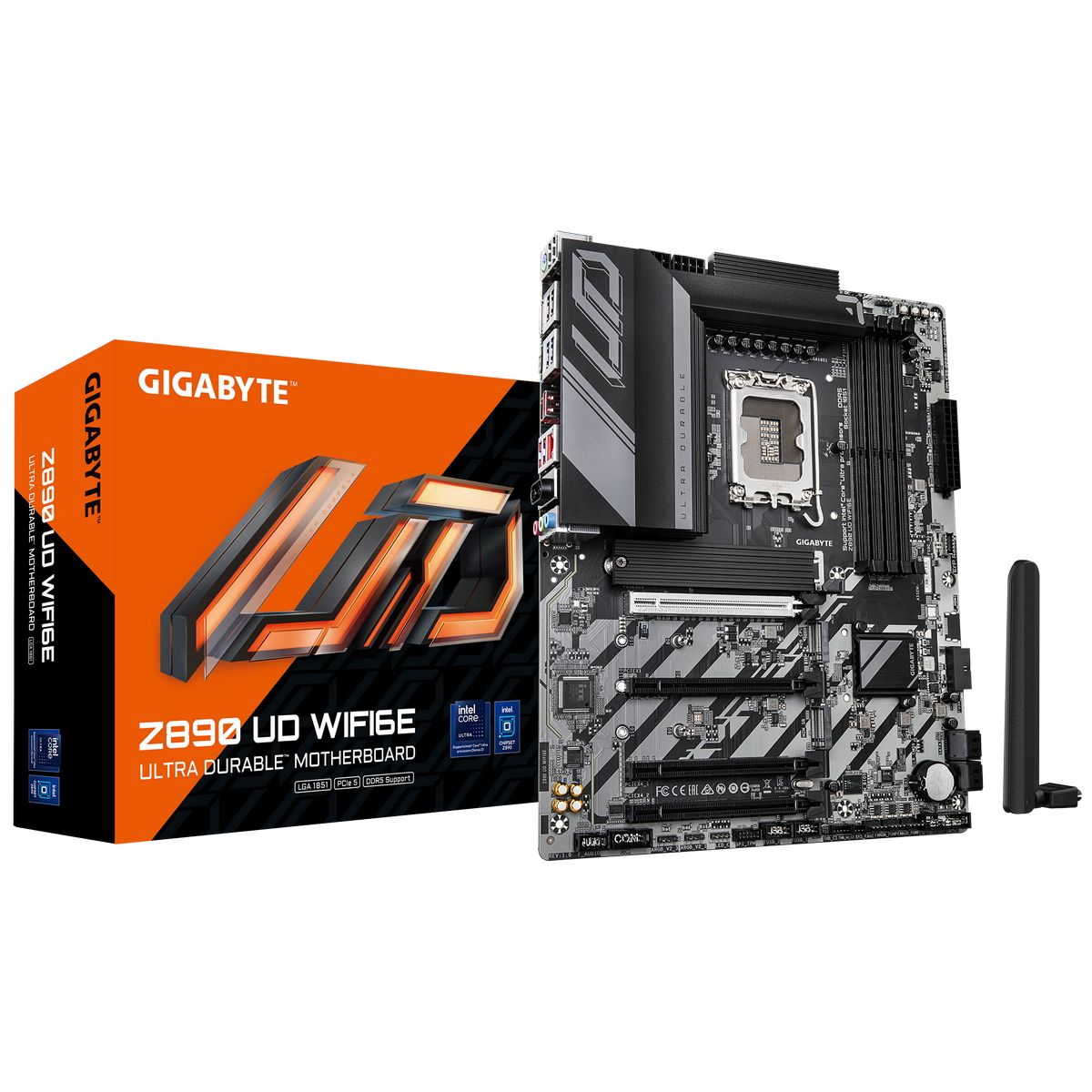 Материнская плата Gigabyte Z890 UD WIFI6E Soc-1851 Intel Z890 4xDDR5 ATX AC`97 8ch(7.1) 2.5Gg RAID+D