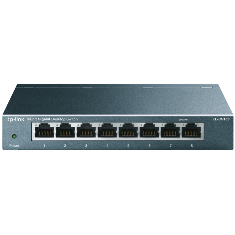 Коммутатор TP-Link TL-SG108 (L2) 8x1Гбит/с неуправляемый