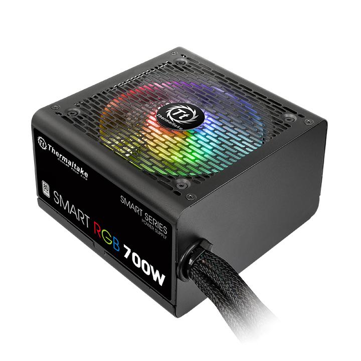 Блок питания Thermaltake ATX 700W Smart RGB 700 80+ white (20+4pin) APFC 120mm fan color LED 6xSATA 