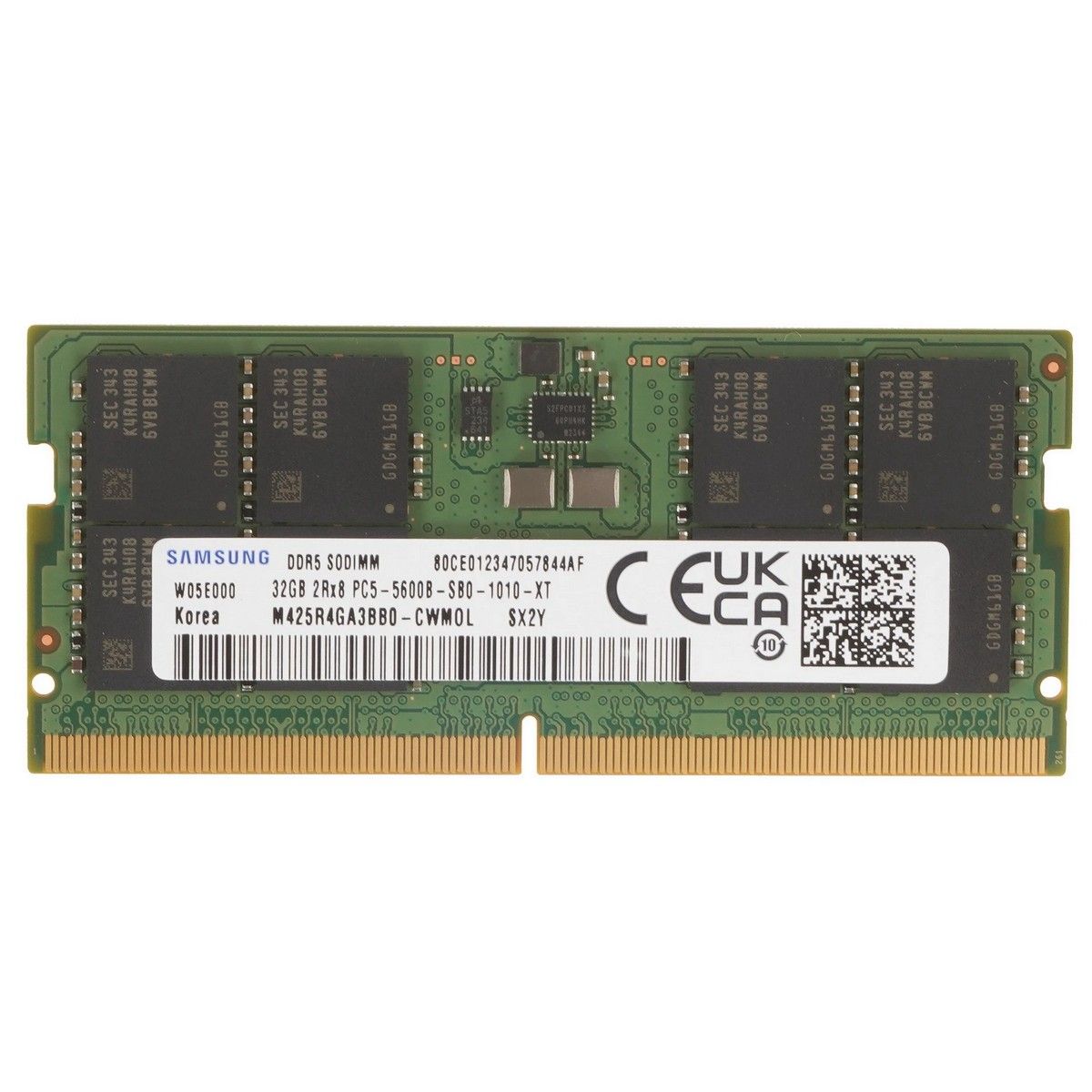 Модуль памяти Samsung 32GB Samsung DDR5 5600 SO DIMM  Laptop Non-ECC, CL46, 1.1V, 2Rx8, Bulk