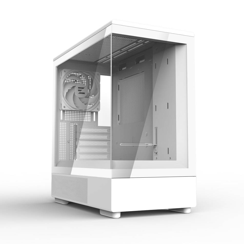 корпус ZALMAN P10, MATX, WHITE, WINDOW, 2x3.5", 3x2.5", 1xUSB TYPE-C, 1xUSB3.0, REAR 1x120mm ARGB