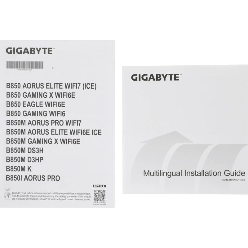 Материнская плата Gigabyte B850M GAMING X WF6E Socket AM5 AMD B850 4xDDR5 mATX AC`97 8ch(7.1) 2.5Gg 