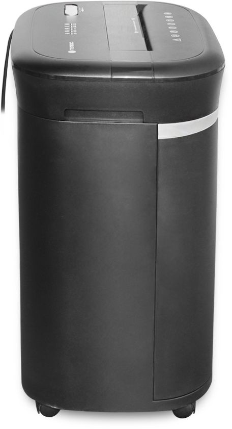 Шредер Heleos УМ28-4 черный/серебристый (секр.P-4) фрагменты 17лист. 28лтр. скрепки скобы пл.карты C