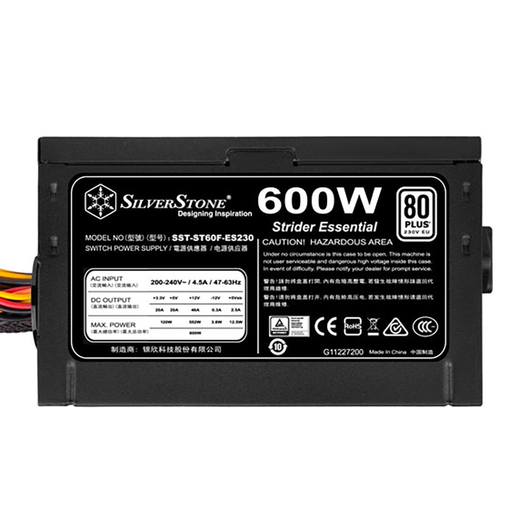 SST-ST60F-ES230 V1.0 PSU-P217-600W-230V ONLY-ATX-120mmFAN-FIXED C-80PLUS-RoHS-GM  (223321) {8}