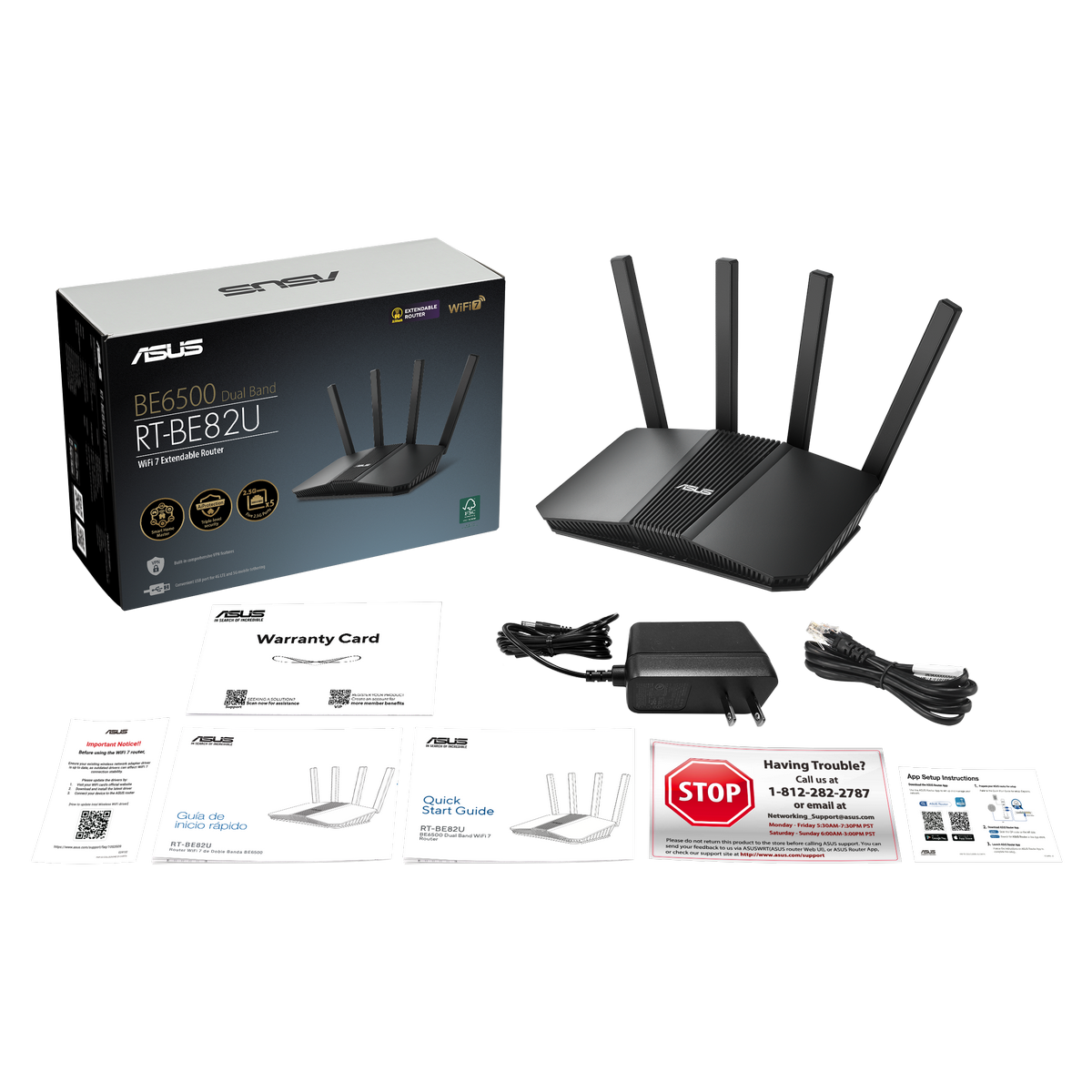 Роутер беспроводной Asus RT-BE82U BE6500 100/1000/2500BASE-T черный