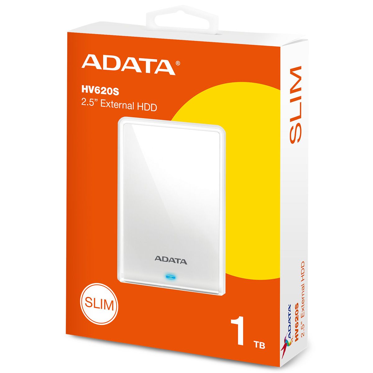 Жесткий диск A-Data USB3.1 1TB AHV620S-1TU31-CWH HV620S 2.5" белый