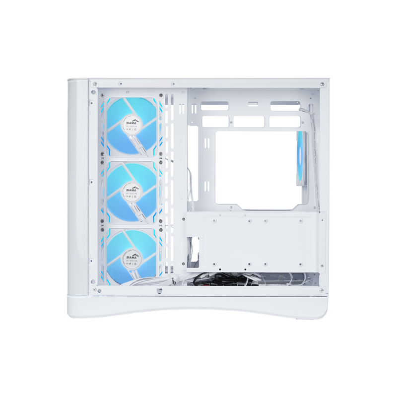 Корпус SAMA V62S White, Midi-Tower, TG, 4x120mm ARGB, 2xUSB 3.0 + 1xUSB 3.2 Type-C, ATX, mATX, mITX 