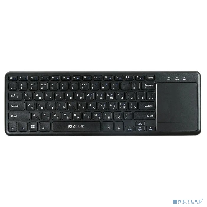 Клавиатура Оклик 830ST черный USB беспроводная slim Multimedia Touch