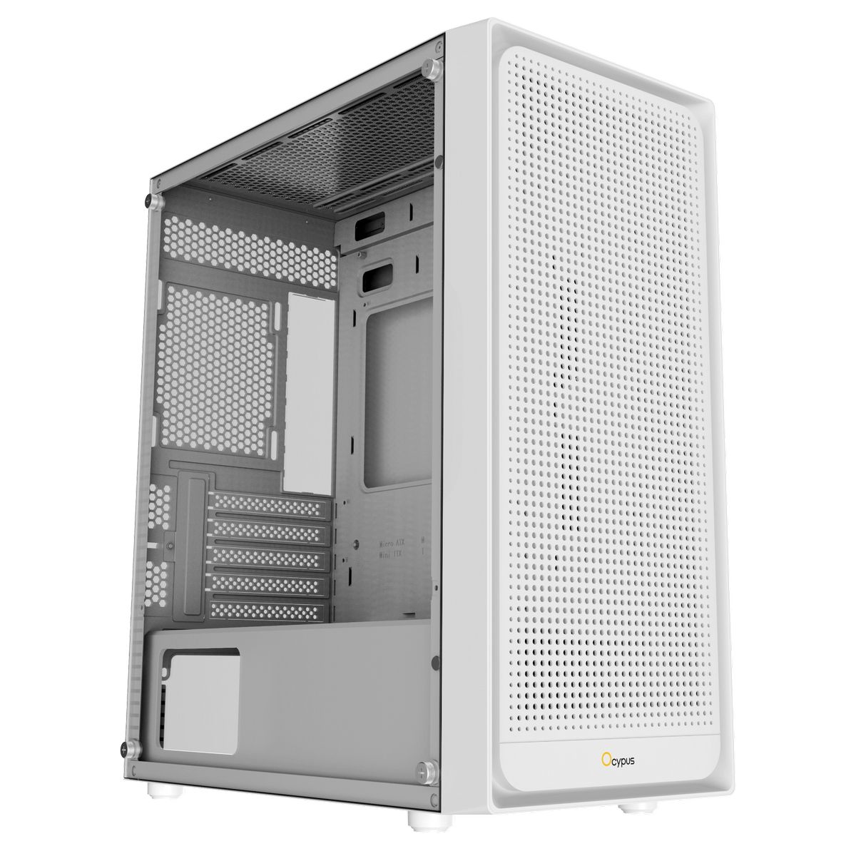 Корпус для ПК Case Ocypus Gamma C50 WH mATX / win / white / no PSU / Tempered Glass