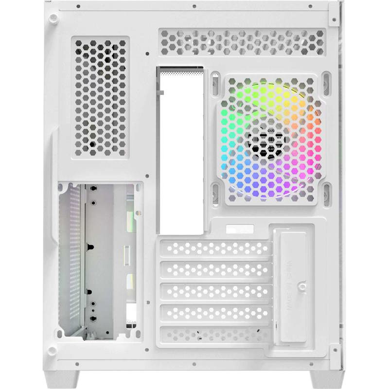 Корпус Case Ocypus Iota C50 Curve WH ARGB, Mini-Tower, TG, 3x120mm ARGB, 2xUSB-A 3.0 + 1xUSB-C, mATX