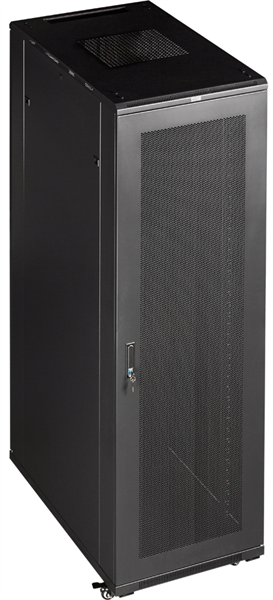 Шкаф Шкаф 19" Business, 37U 600x800, черный, передняя дверь стекло, задняя дверь распашная металл