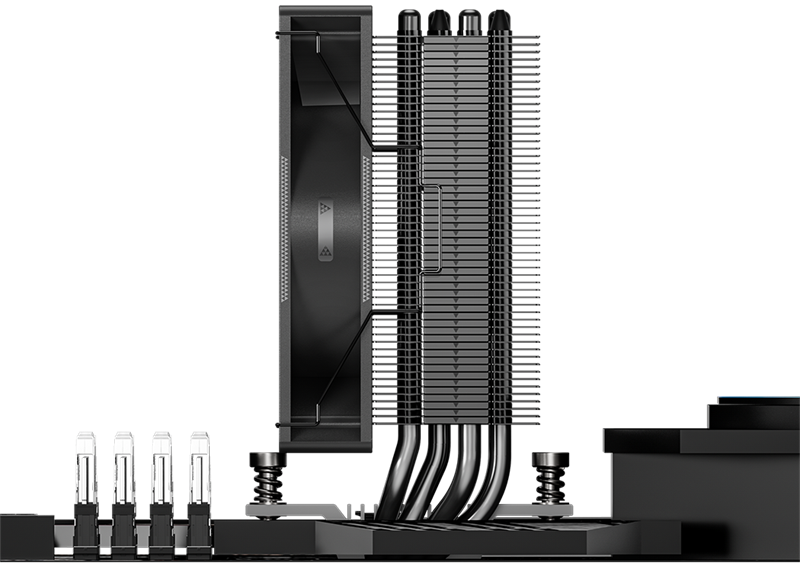 Кулер для процессора PCCooler RT400 BK (235W, 4-pin PWM, 148mm, Al/Cu, 4x6mm, 1x120mm, 73.32CFM, 34.