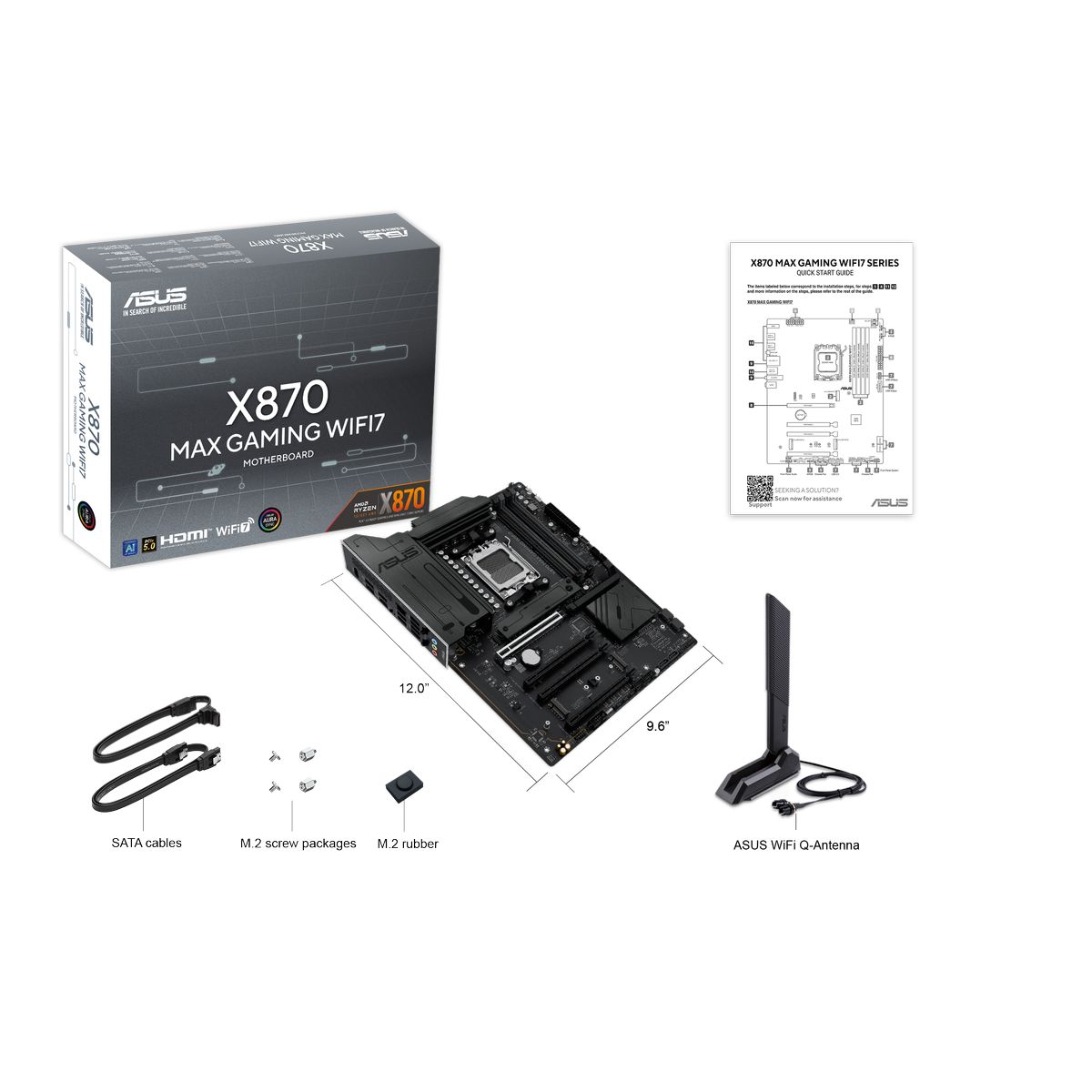 Материнская плата Asus X870 MAX GAMING WIFI7 Socket AM5 AMD X870 ATX AC`97 8ch(7.1) 2.5Gg RAID+HDMI