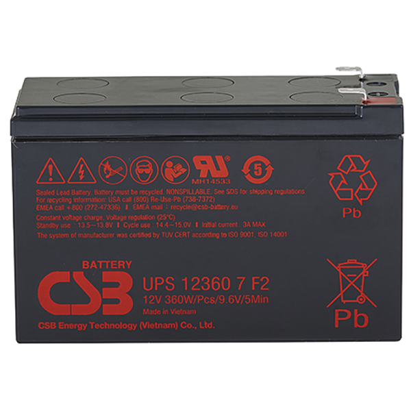 АКБ CSB Аккумуляторная батарея для ИБП 12360 7 (12V/7.5Ah)