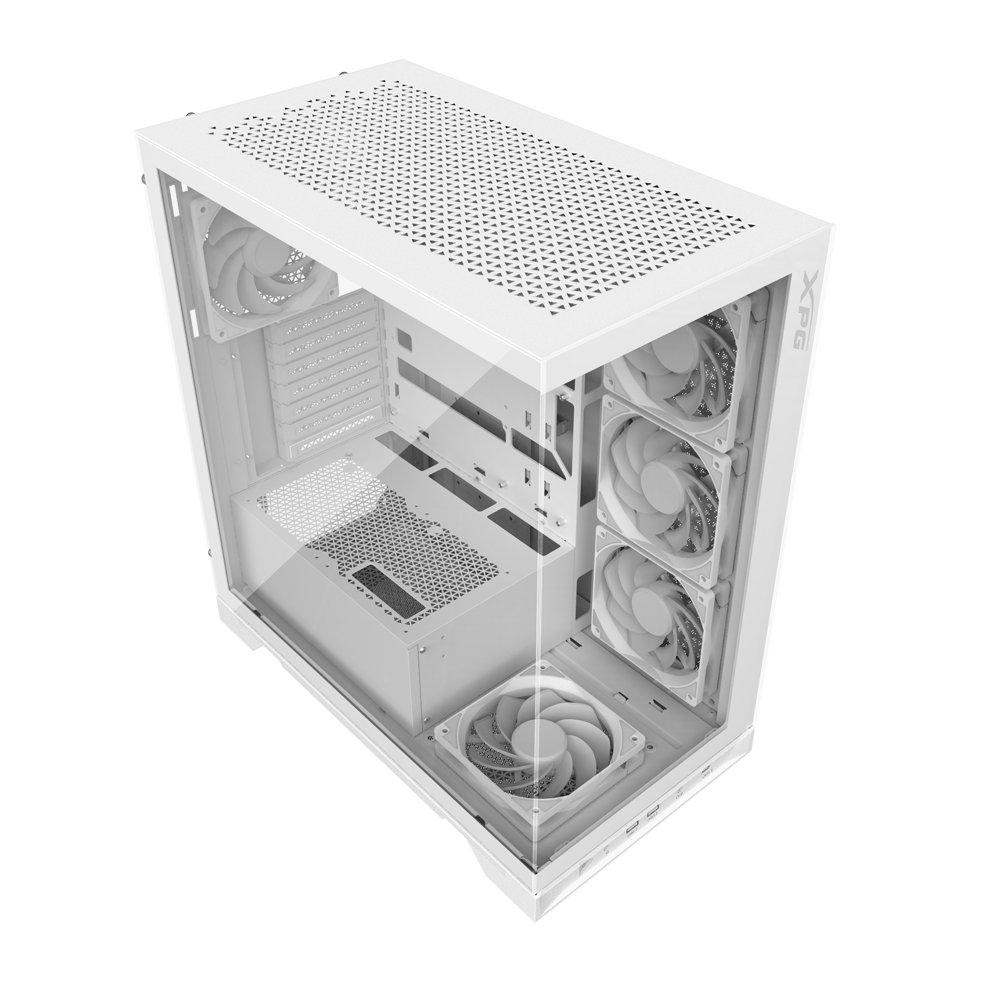Корпус XPG INVADER X WHITE (INVADERXMT-WHCWW) Mid-Tower Gaming ATX PC Case with Panoramic View, Temp