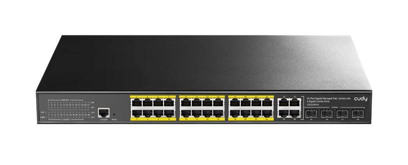 Коммутатор Cudy GS2028PS4-400W (L2) 28x1Гбит/с 4xКомбо(1000BASE-T/SFP) 24PoE 400W управляемый