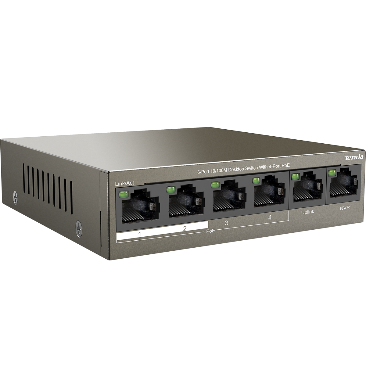 Коммутатор Tenda TEF1106P-4-63W Коммутатор неуправляемый PoE, 6 портов 6x100 Мбит/с, PoE 4х30 Вт, на