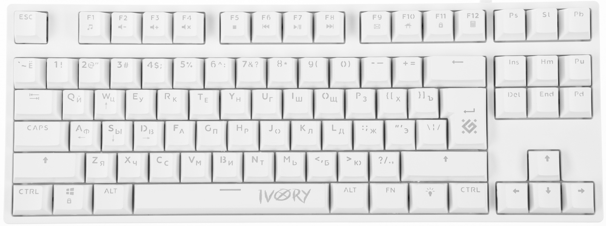 Клавиатура Defender Ivory GK-579 механическая белый USB Multimedia for gamer LED (45579)