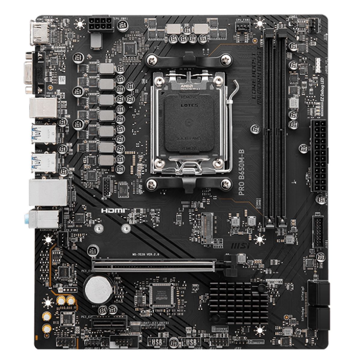 Материнская плата MSI PRO B650M-B Socket AM5 AMD B650 2xDDR5 mATX AC`97 8ch(7.1) 2.5Gg RAID+VGA+HDMI