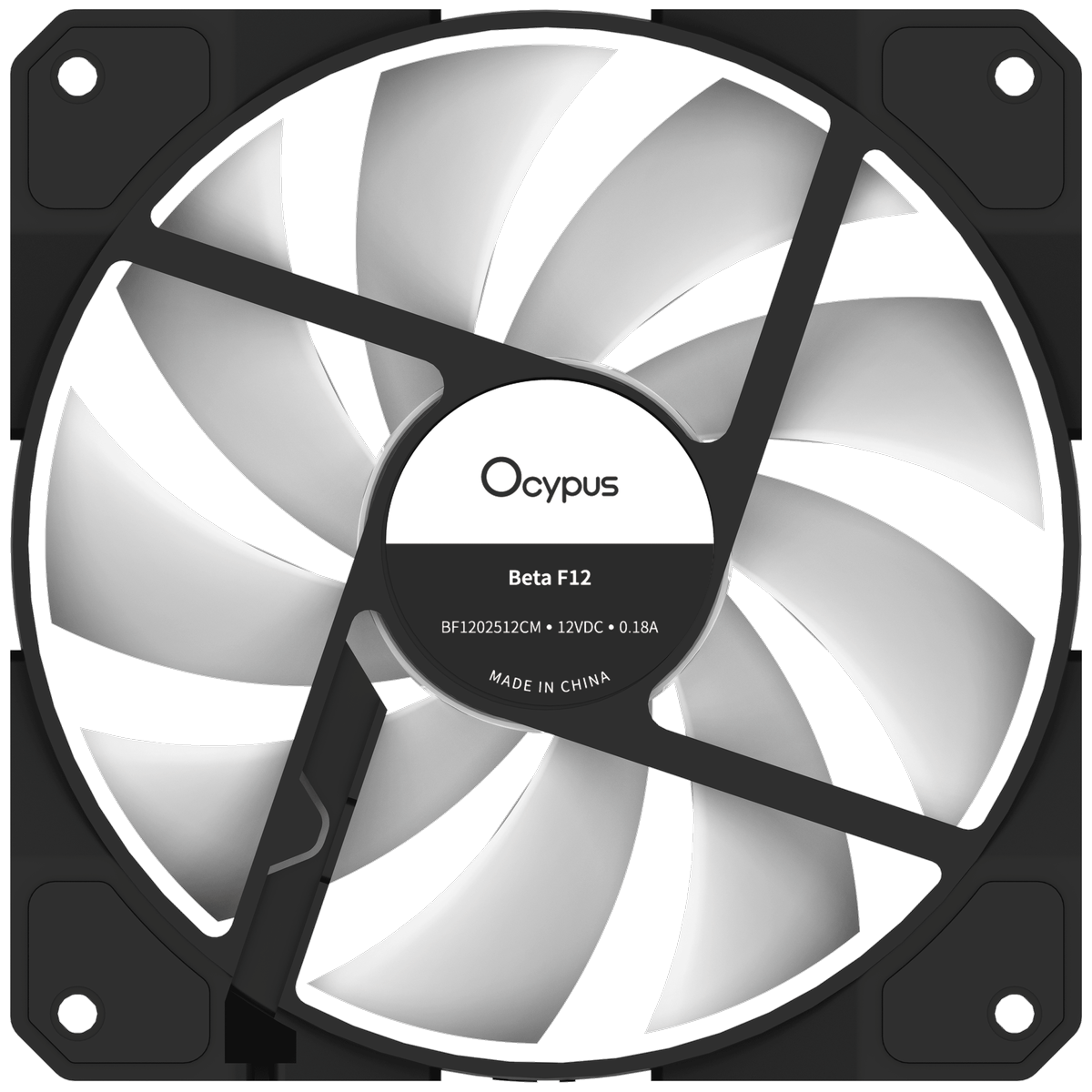 Вентилятор для корпуса Ocypus Beta F12 BK ARGB REVERSE BLADE, 120x120x25mm, 3-PIN, 800-1600 RPM, 29 