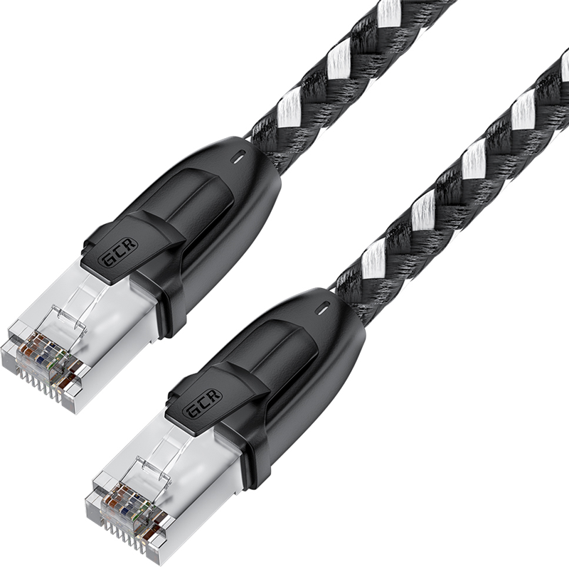 Greenconnect RJ45(m) - RJ45(m) Cat. 6 UTP нейлон 5.0м чёрно-белый