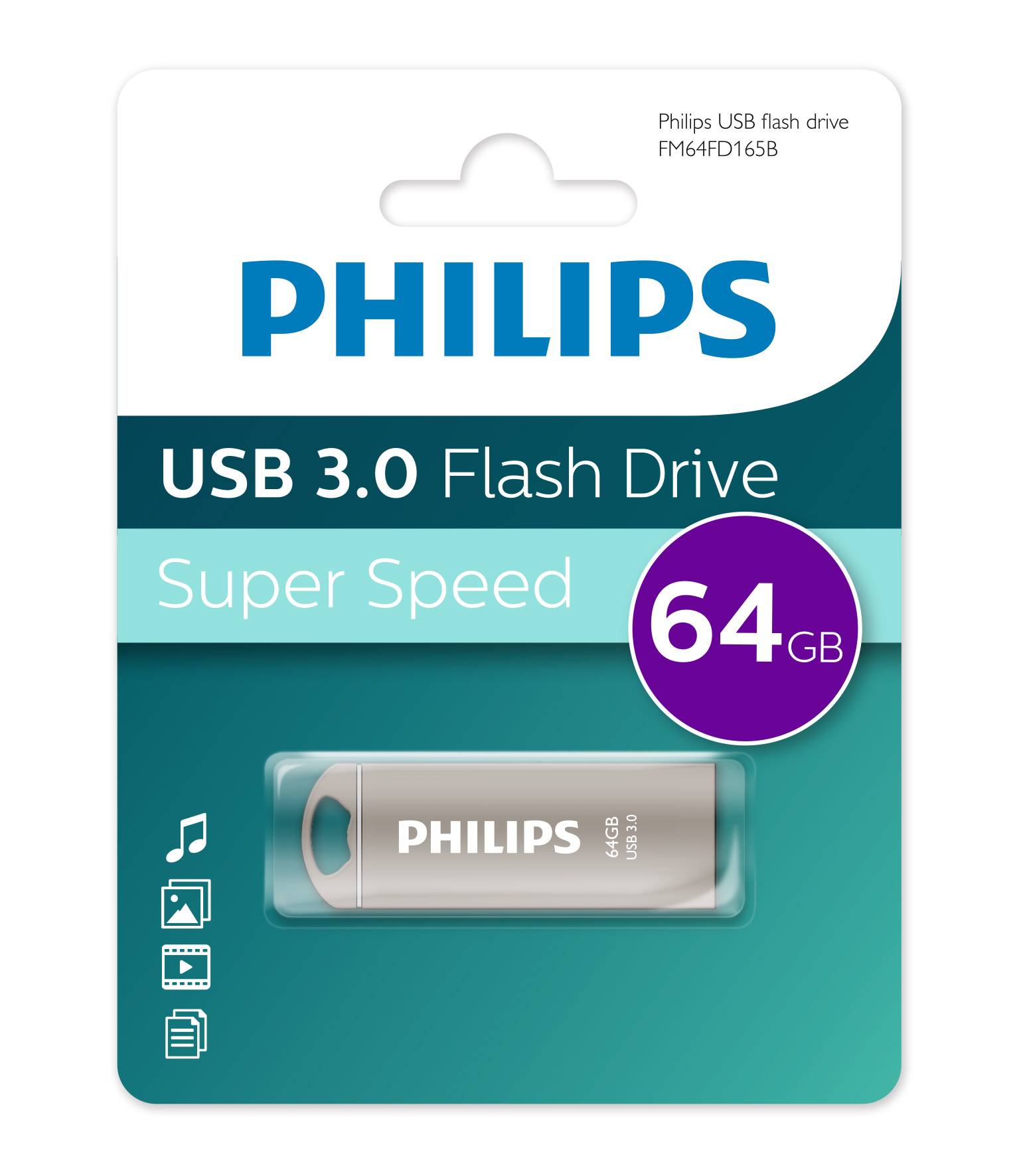 Флеш накопитель 64GB PHILIPS IRON 3.0 64GB, USB 3.0