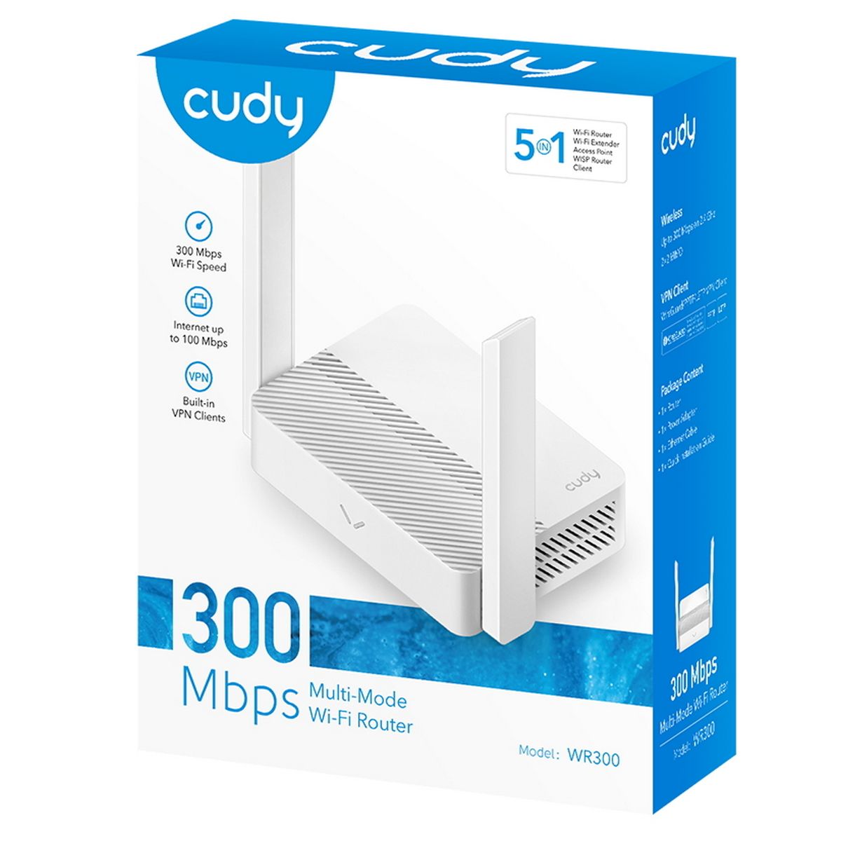 Роутер беспроводной Cudy WR300 N300 10/100BASE-TX/Wi-Fi белый