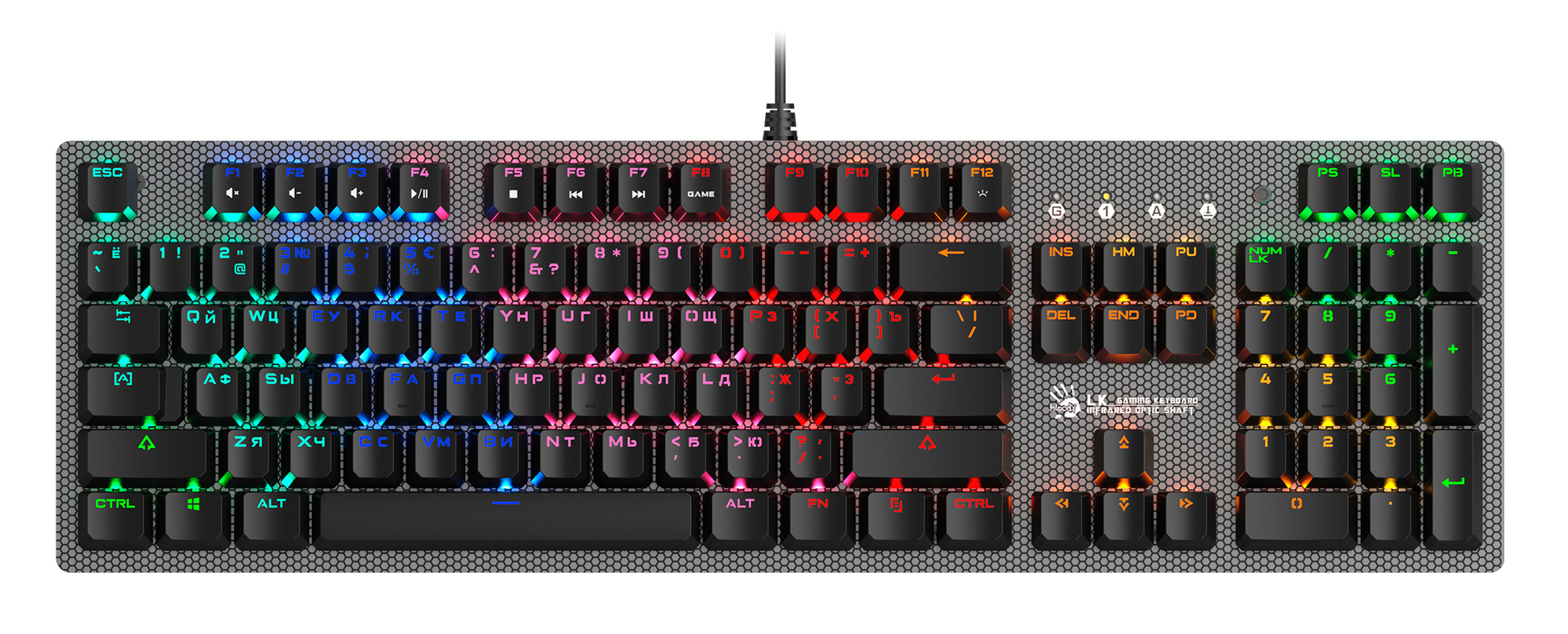 Клавиатура A4Tech Bloody B810R NetBee механическая черный USB Multimedia for gamer LED (B810R (NETBE