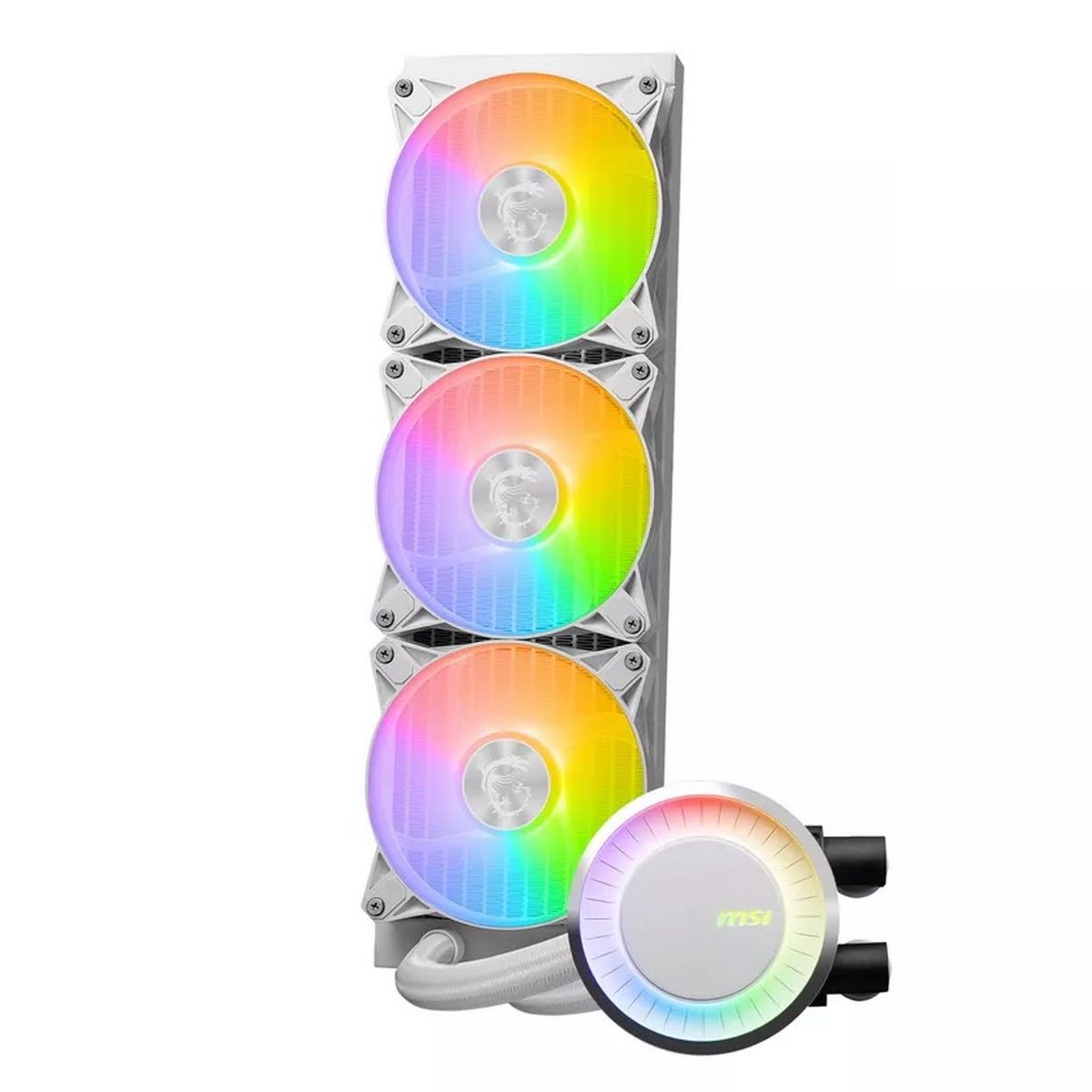 Жидкостная система охлаждения MSI MAG CORELIQUID E360 WHITE 3x ARGB Fan, ARGB Block, Color Box, Pall