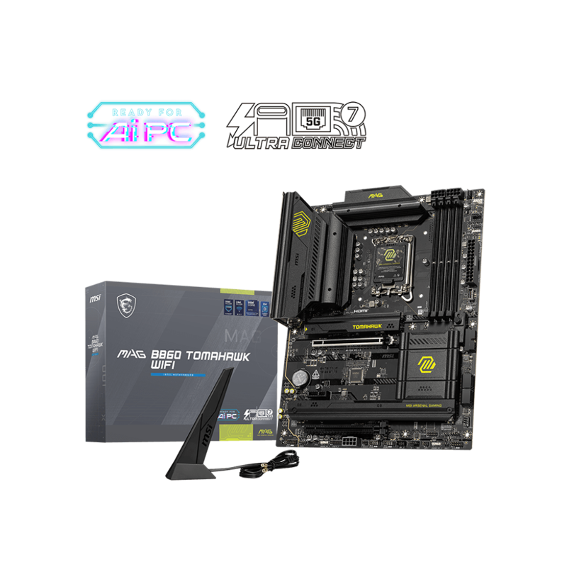 Материнская плата MSI MAG B860 TOMAHAWK WIFI Soc-1851 Intel B860 4xDDR5 ATX AC`97 8ch(7.1) 5Gigabit 