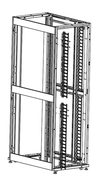 Кабельный органайзер ЦМО Вертикальный однорядный кабельный органайзер с пластиковыми пальцами для шк