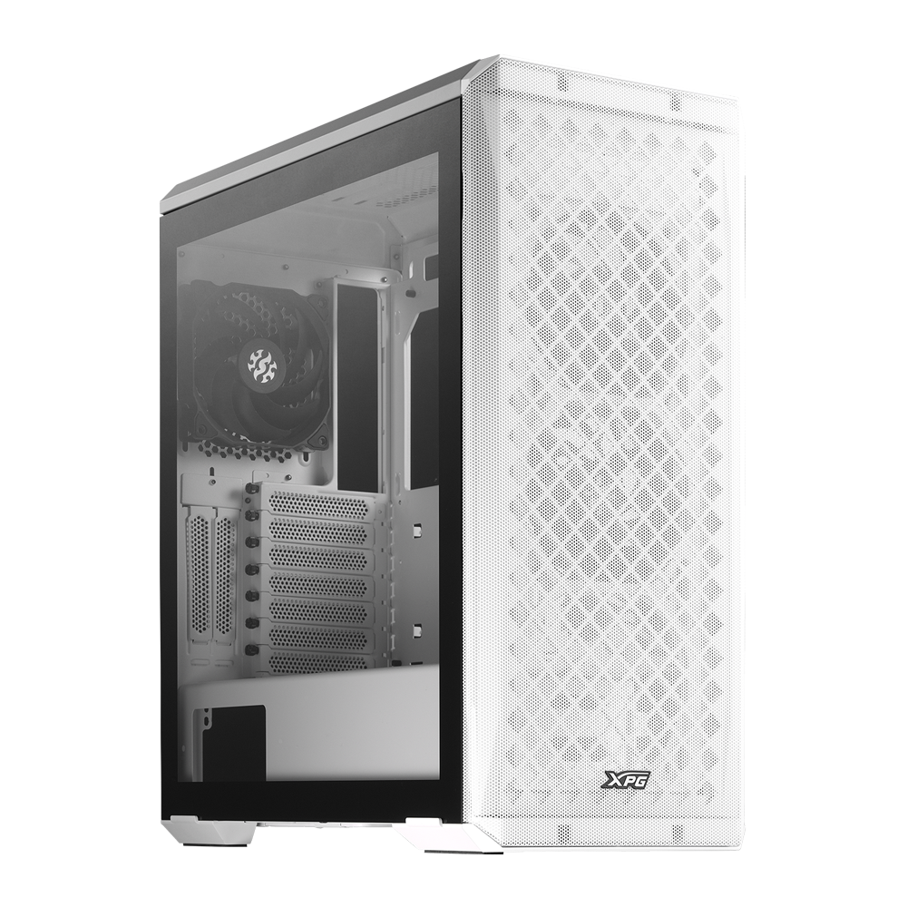 Корпус XPG DEFENDER WHITE [DEFENDER-WHCWW] (Midi-Tower, белый, TG, 120mm fan*3)