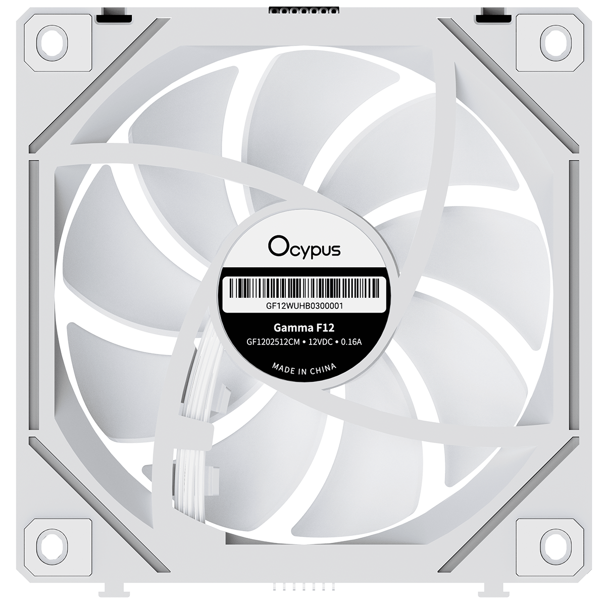 Вентилятор для корпуса Ocypus Gamma F12 UNI WH ARGB 3 IN 1, 3x120x120x25mm, 4-PIN PWM, 800-1800 RPM,