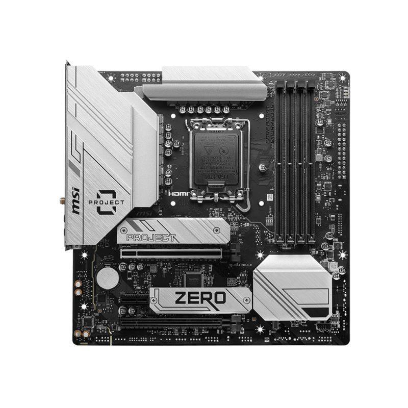 Материнская плата MSI B760M PROJECT ZERO B760, LGA1700, 4*DDR5, 2*PCIEx16, 1*PCIEx1, 2*M.2, 2*TypeC,