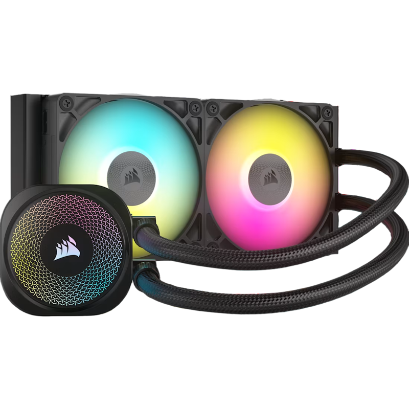Система жидкостного охлаждения Corsair iCUE LINK TITAN 240 RX RGB (240mm, Black, RGB/ Fans: 2x120mm,