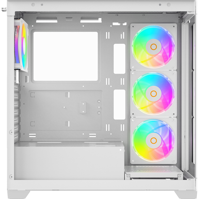 Корпус Ocypus Gamma C72 WH ARGB, Midi-Tower, TG, 4x120mm ARGB, 2xUSB-A 2.0 + 1xUSB-A 3.0, ATX, mATX,