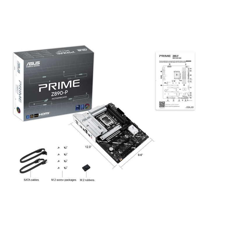 Материнская плата Asus PRIME Z890-P Soc-1851 Intel Z890 4xDDR5 ATX AC`97 8ch(7.1) 2.5Gg RAID+HDMI+DP
