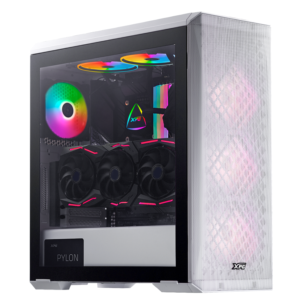 Корпус XPG DEFENDER WHITE [DEFENDER-WHCWW] (Midi-Tower, белый, TG, 120mm fan*3)